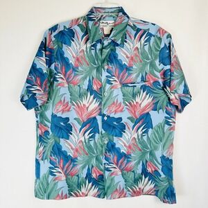 Vintage Tori Richard Liberty House Aloha Hawaiian Shirt Men's Large Blue USA‎